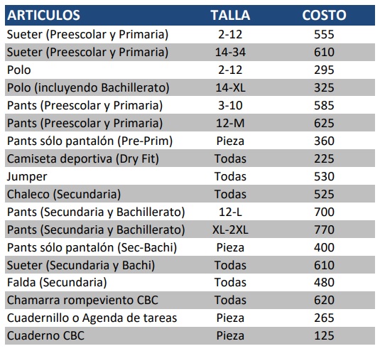 Uniformes