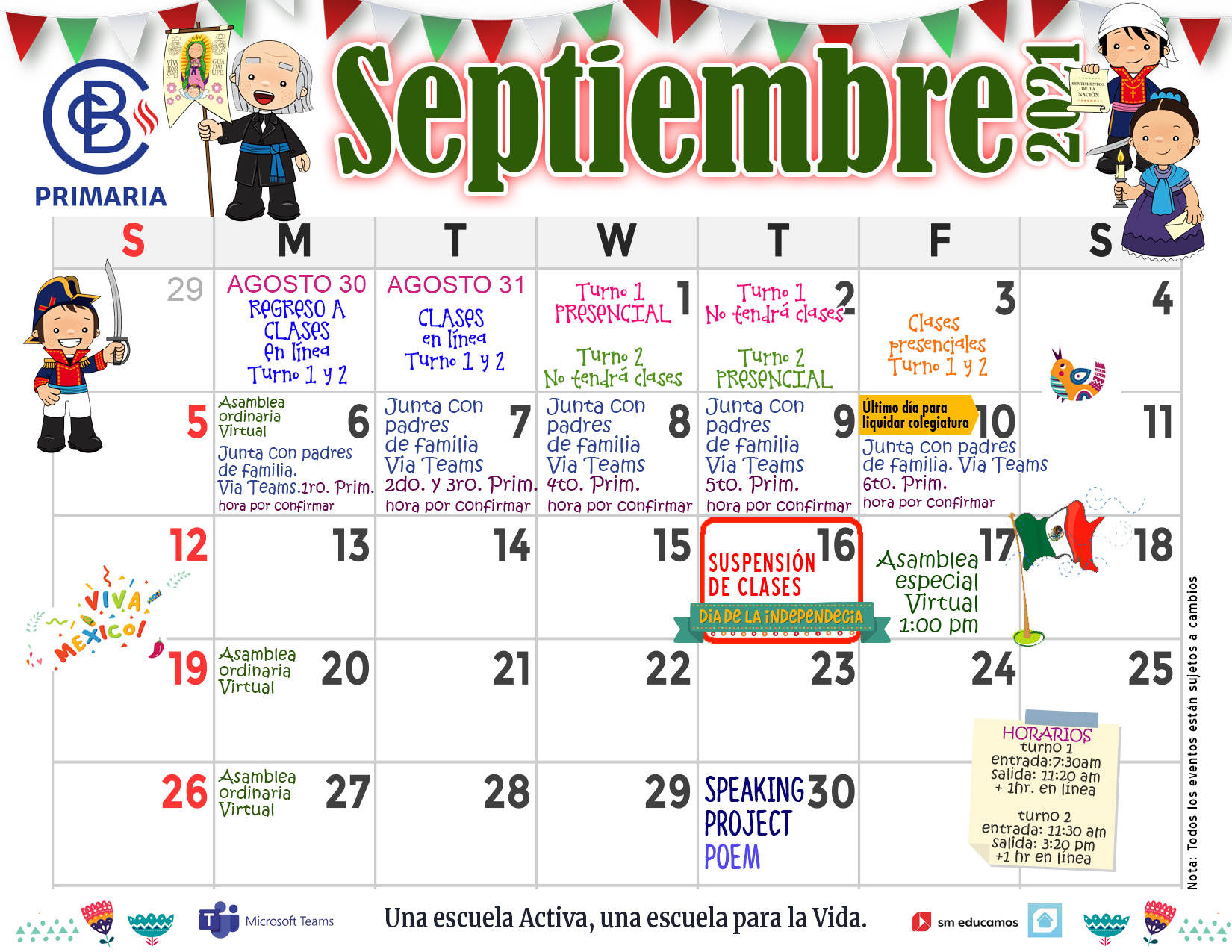 Calendario primaria